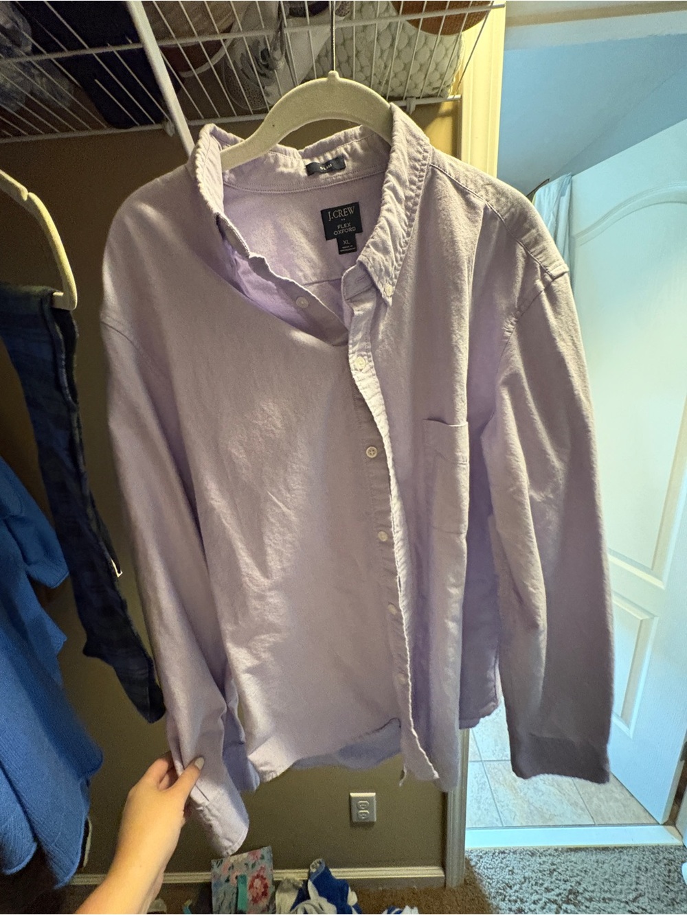 J. Crew Men’s Light Lavender Button-Front Shirt Jacket